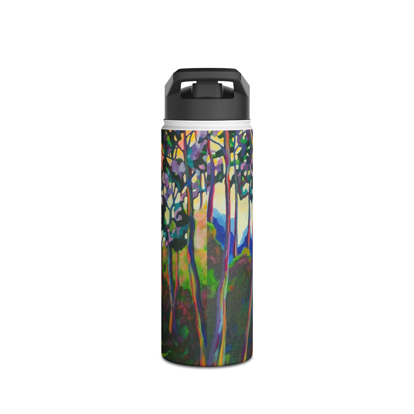 Stainless Steel Water Bottle, Rainbow Forest