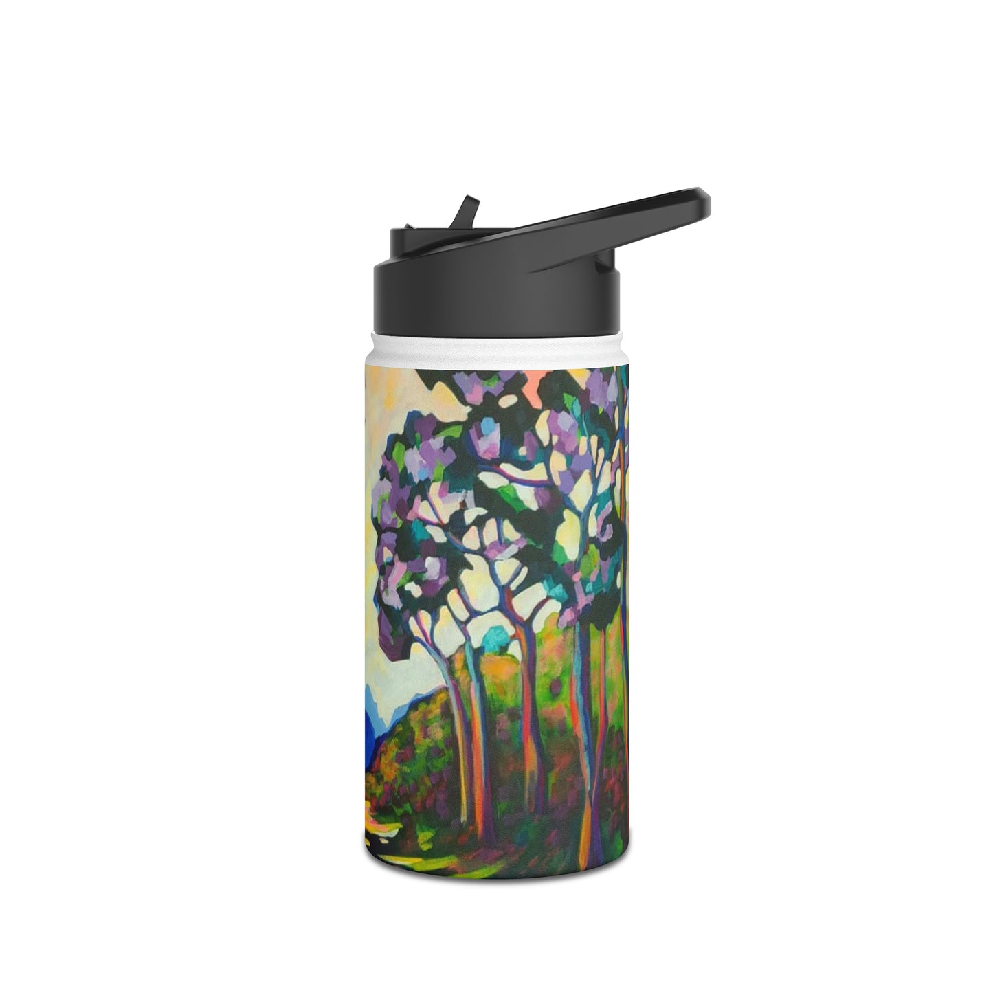 Stainless Steel Water Bottle, Rainbow Forest