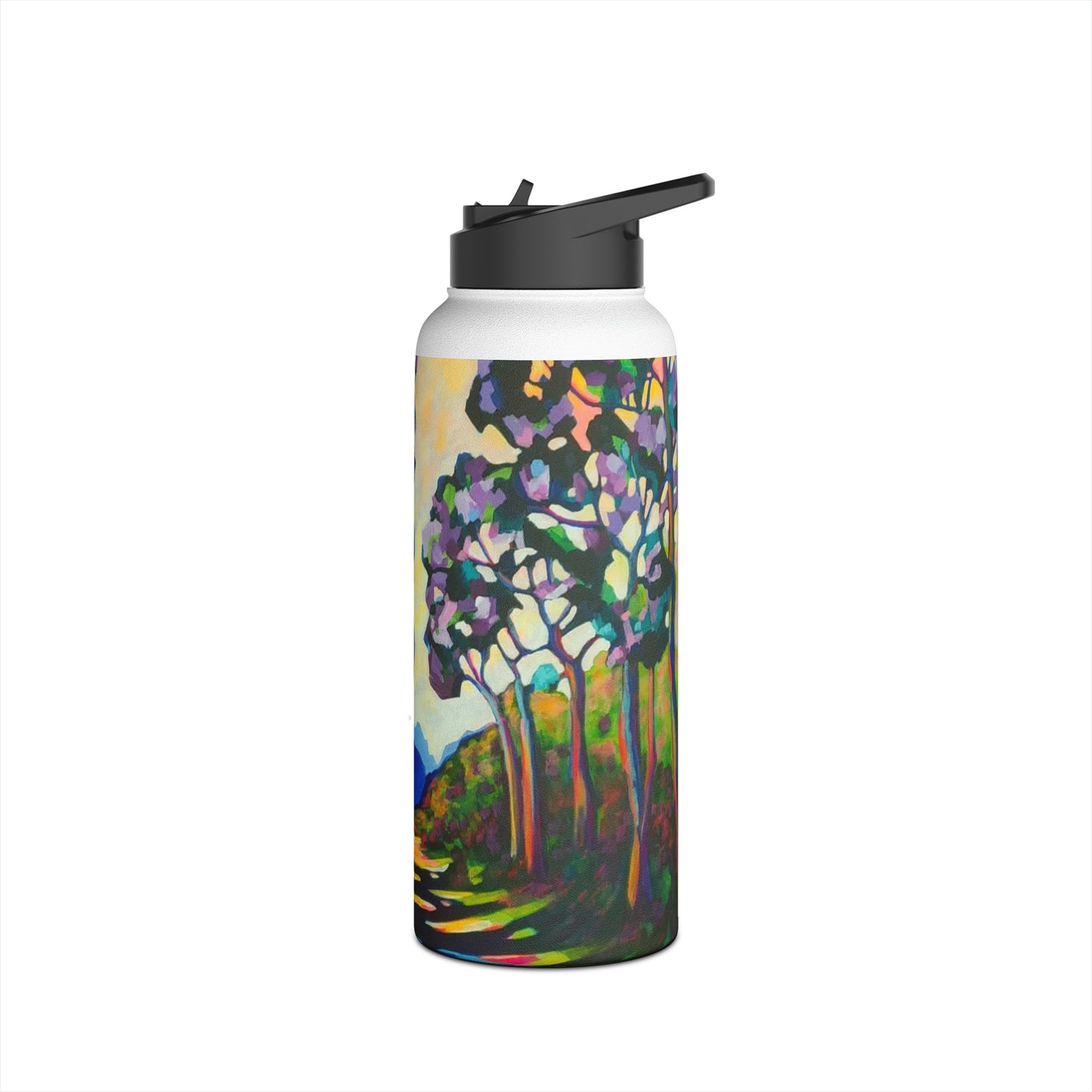 Stainless Steel Water Bottle, Rainbow Forest