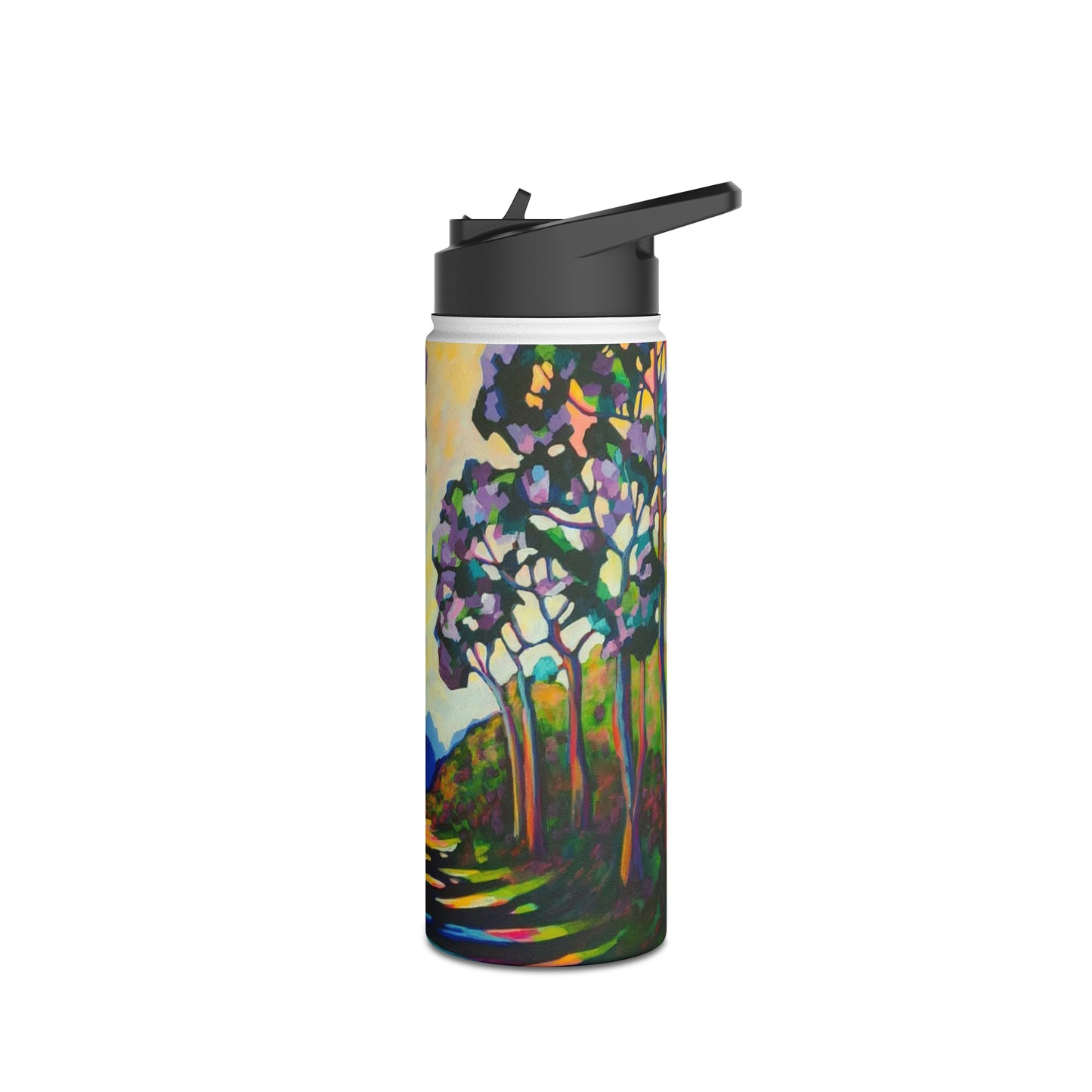 Stainless Steel Water Bottle, Rainbow Forest