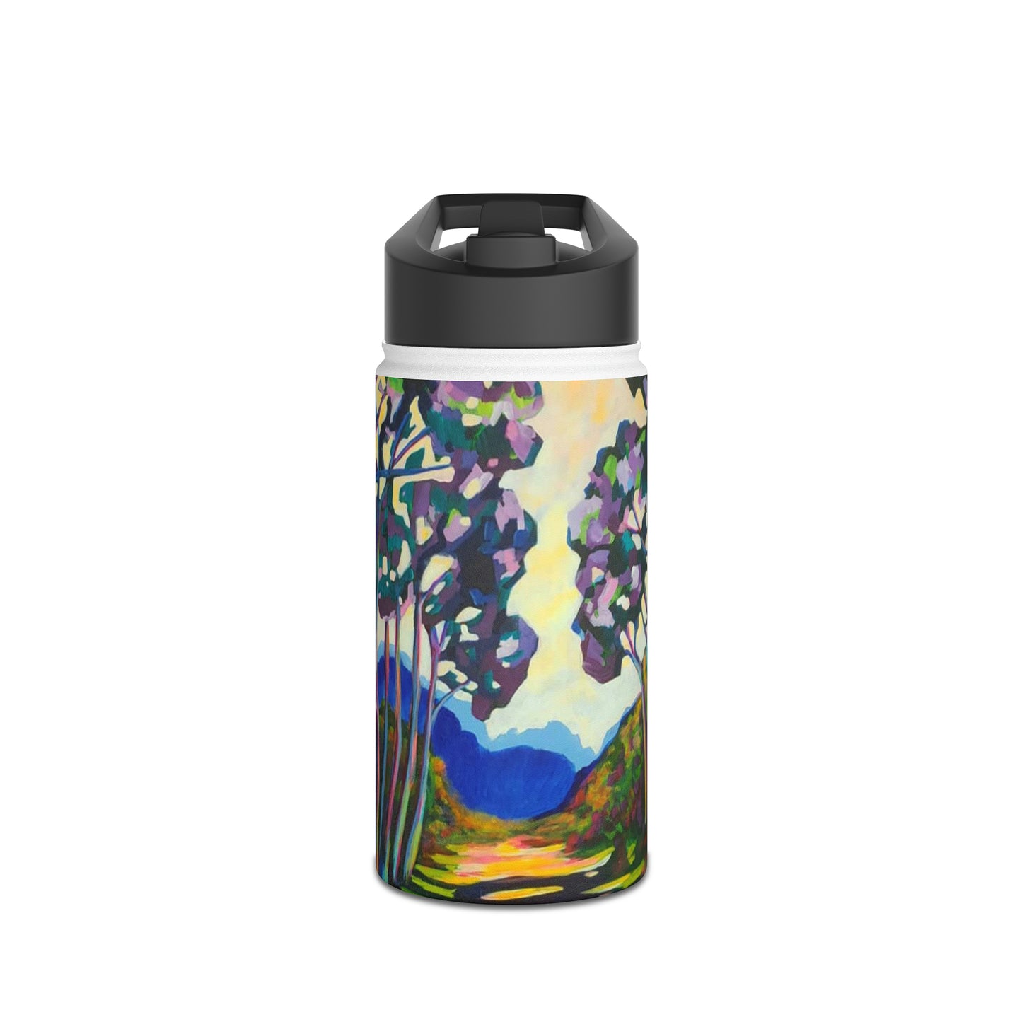 Stainless Steel Water Bottle, Rainbow Forest