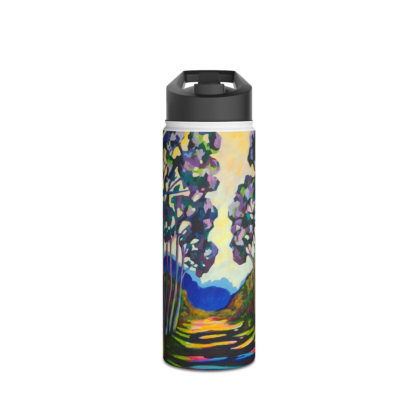 Stainless Steel Water Bottle, Rainbow Forest