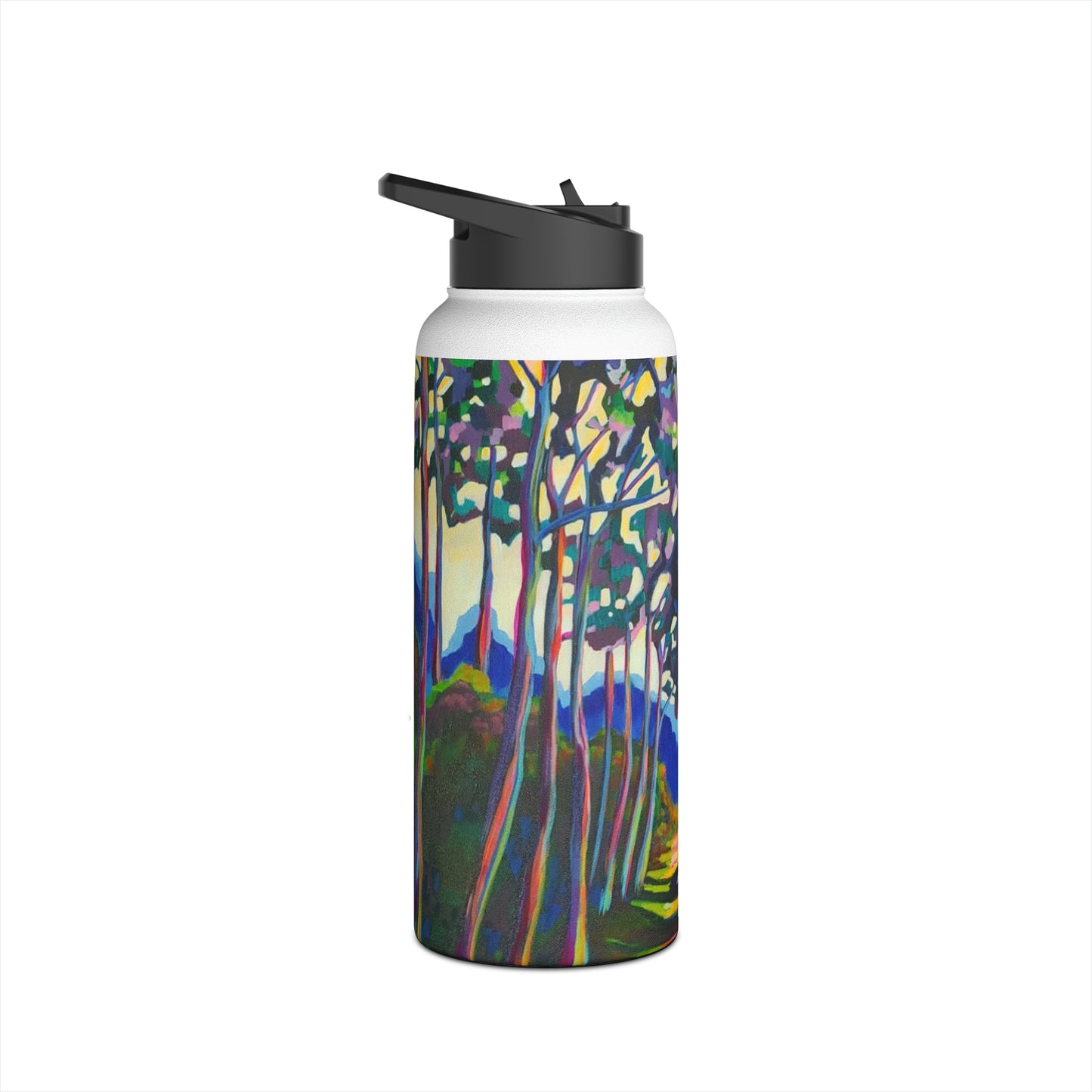 Stainless Steel Water Bottle, Rainbow Forest