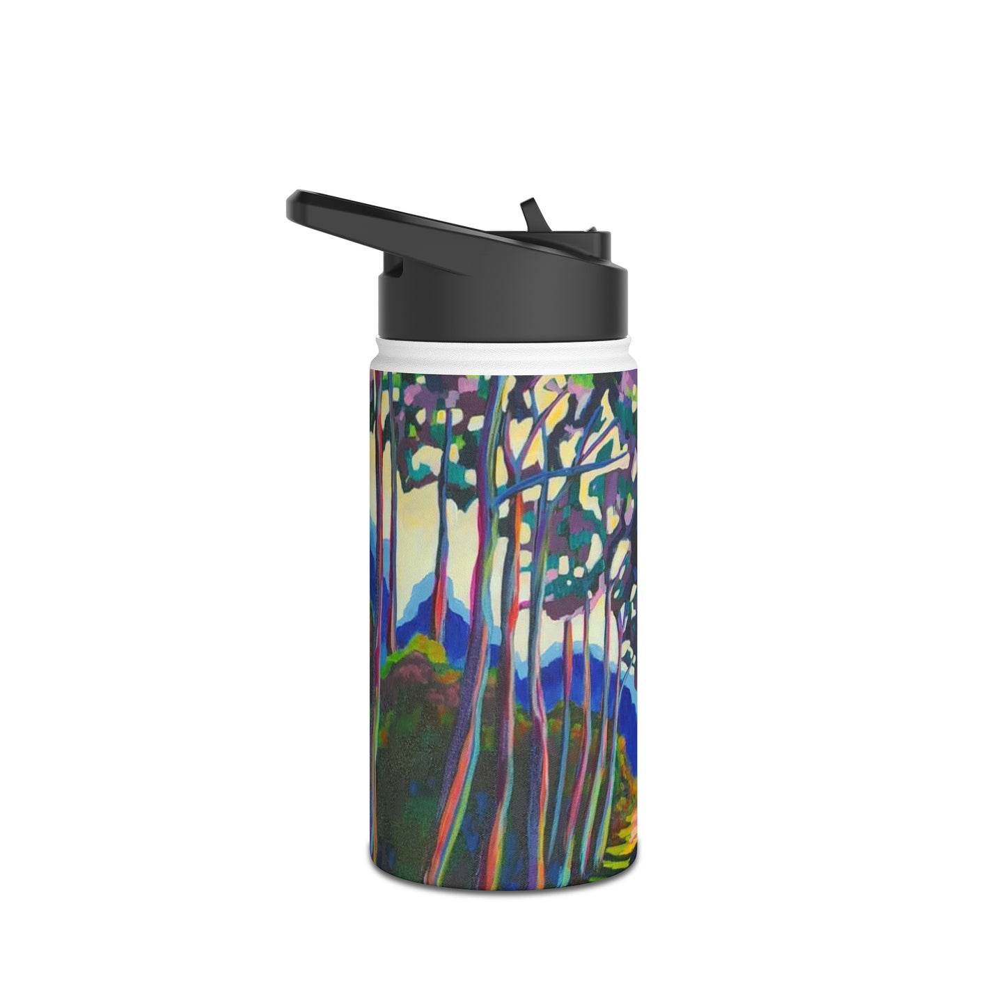Stainless Steel Water Bottle, Rainbow Forest
