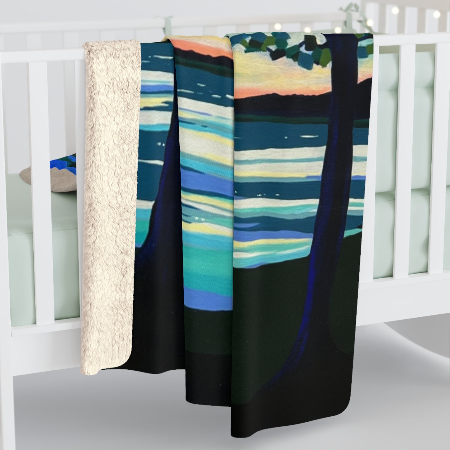 Night On The River Sherpa Blanket