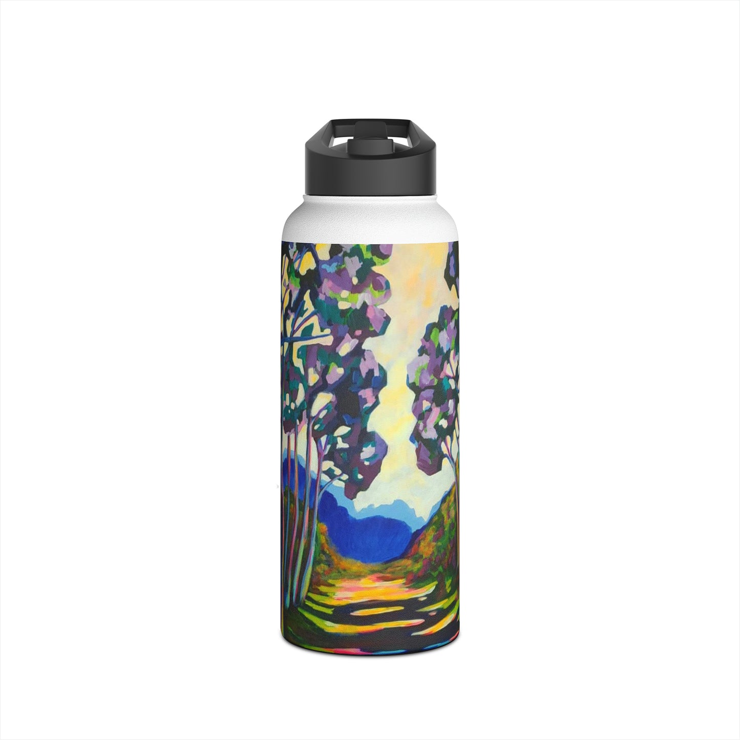 Stainless Steel Water Bottle, Rainbow Forest