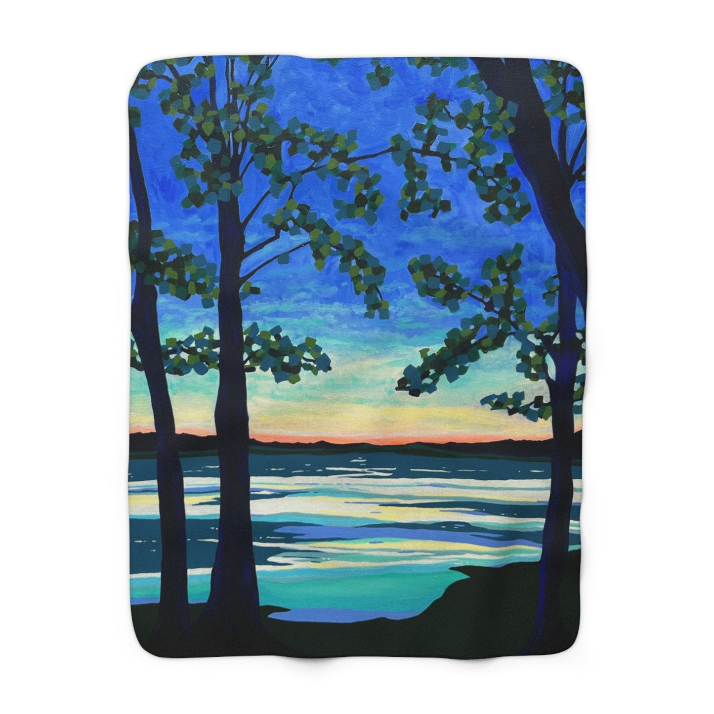Night On The River Sherpa Blanket