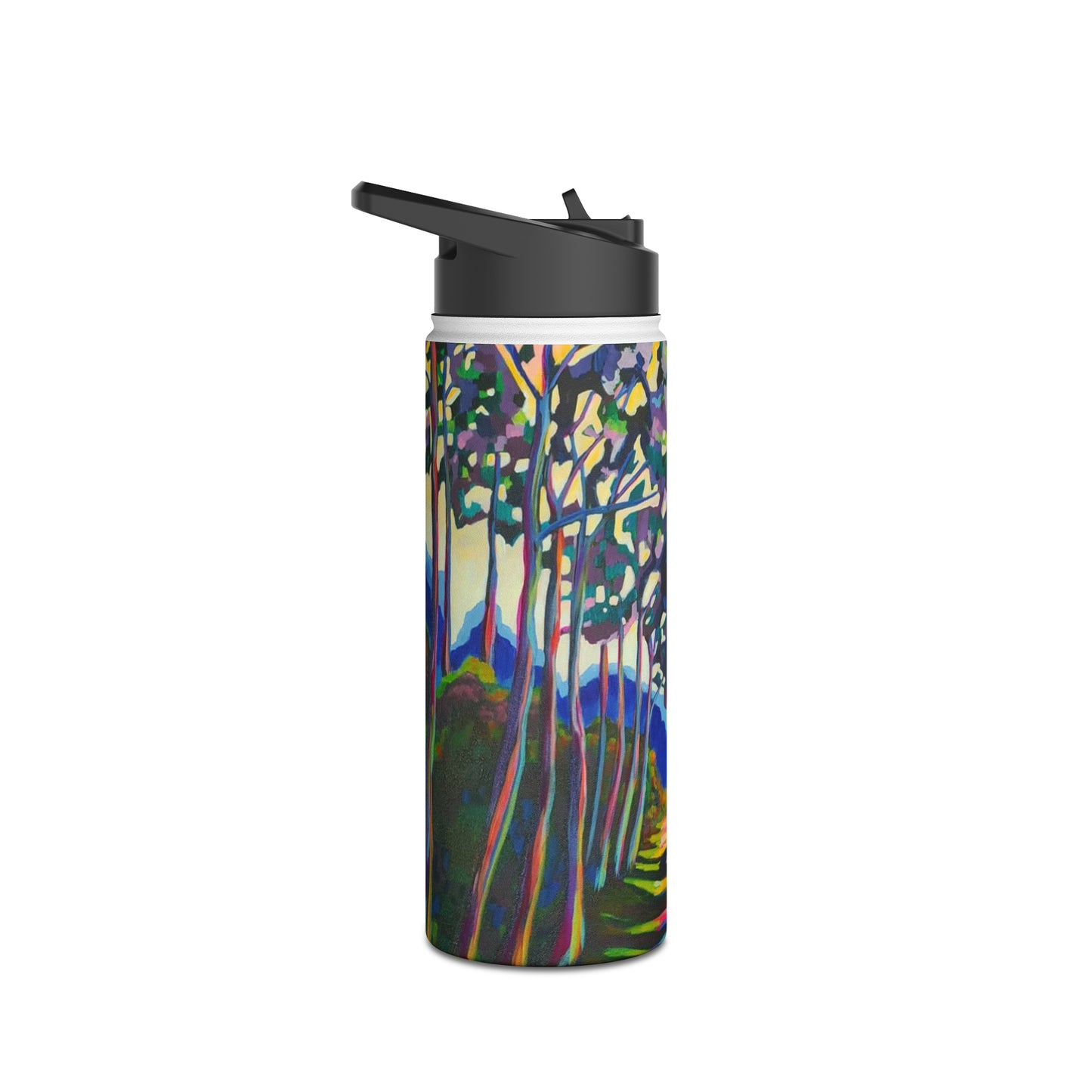 Stainless Steel Water Bottle, Rainbow Forest