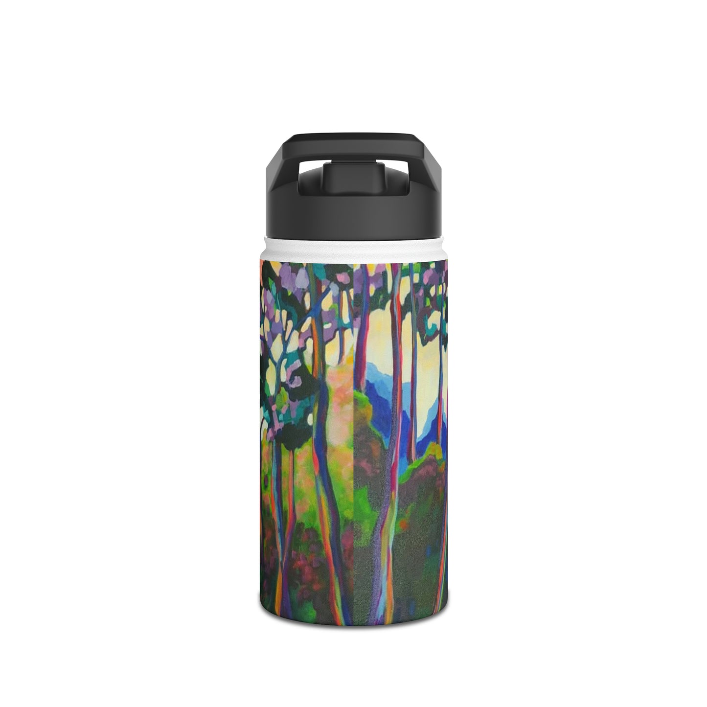 Stainless Steel Water Bottle, Rainbow Forest