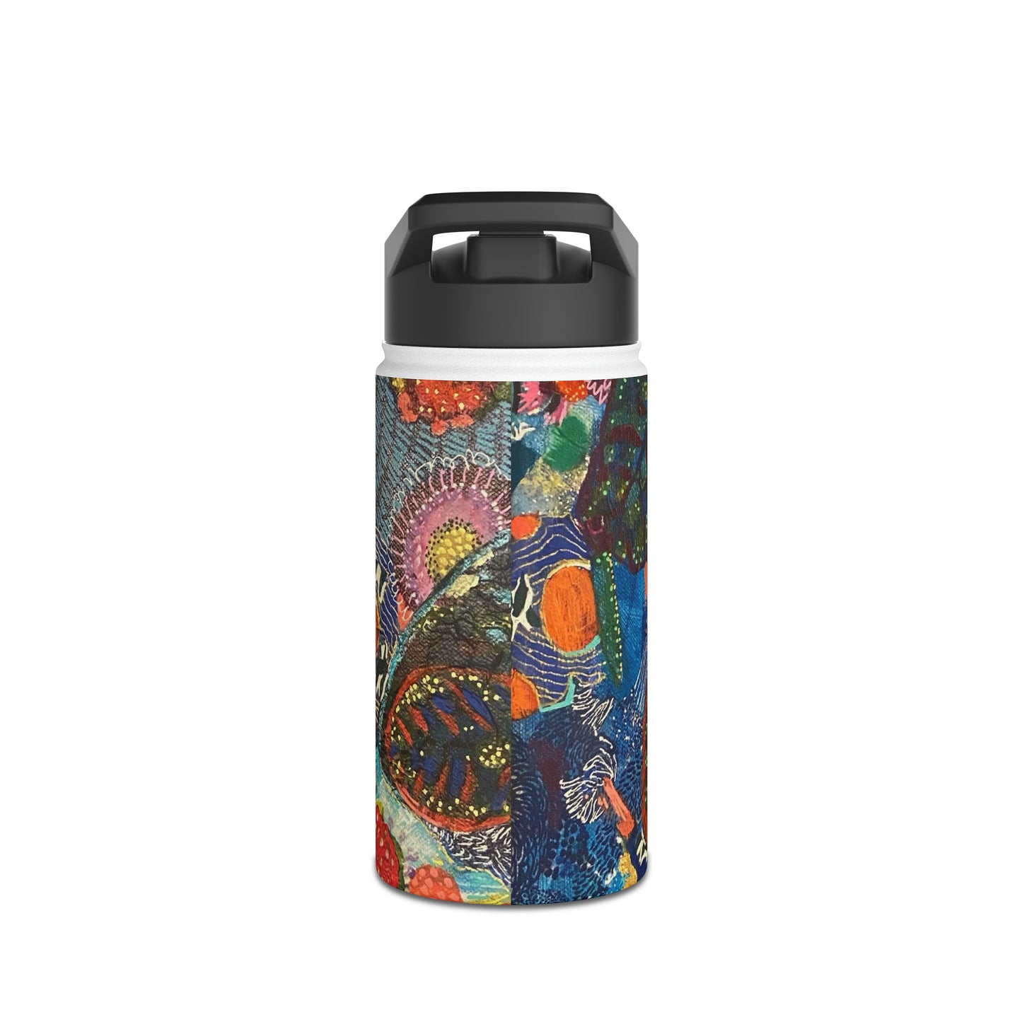 Stainless Steel Water Bottle, Leafy Collage