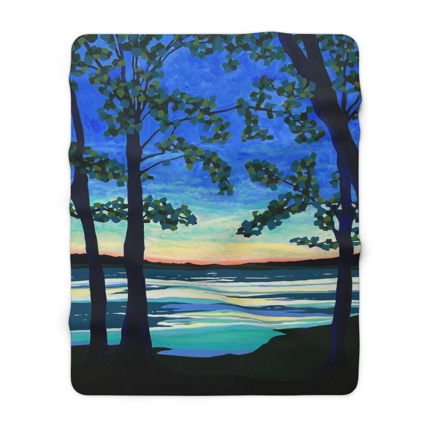 Night On The River Sherpa Blanket