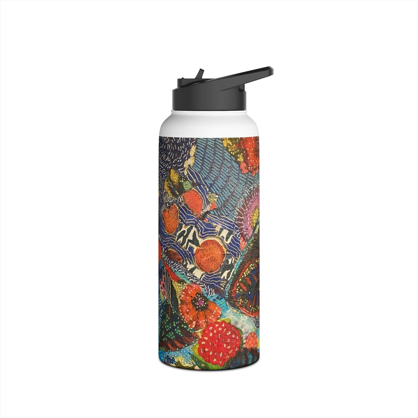 Stainless Steel Water Bottle, Leafy Collage