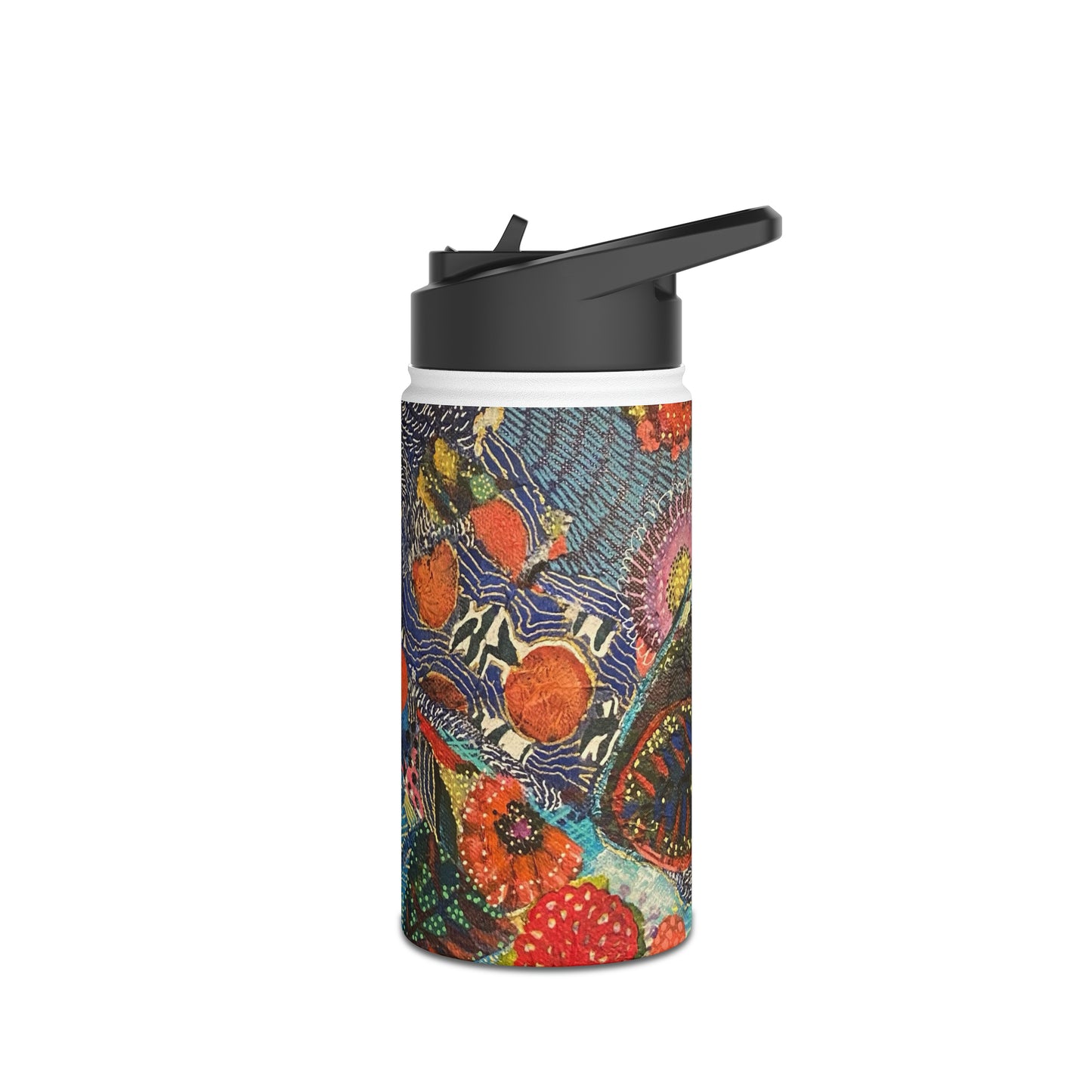 Stainless Steel Water Bottle, Leafy Collage