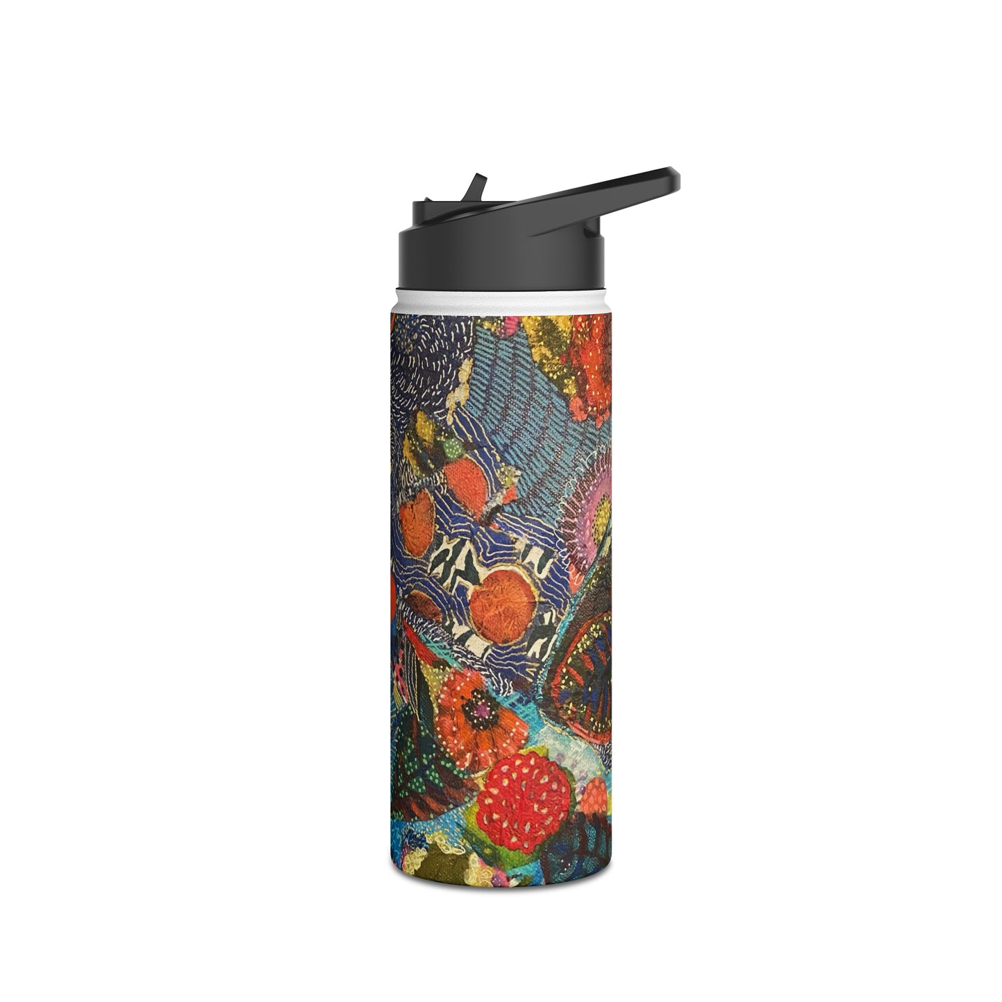 Stainless Steel Water Bottle, Leafy Collage