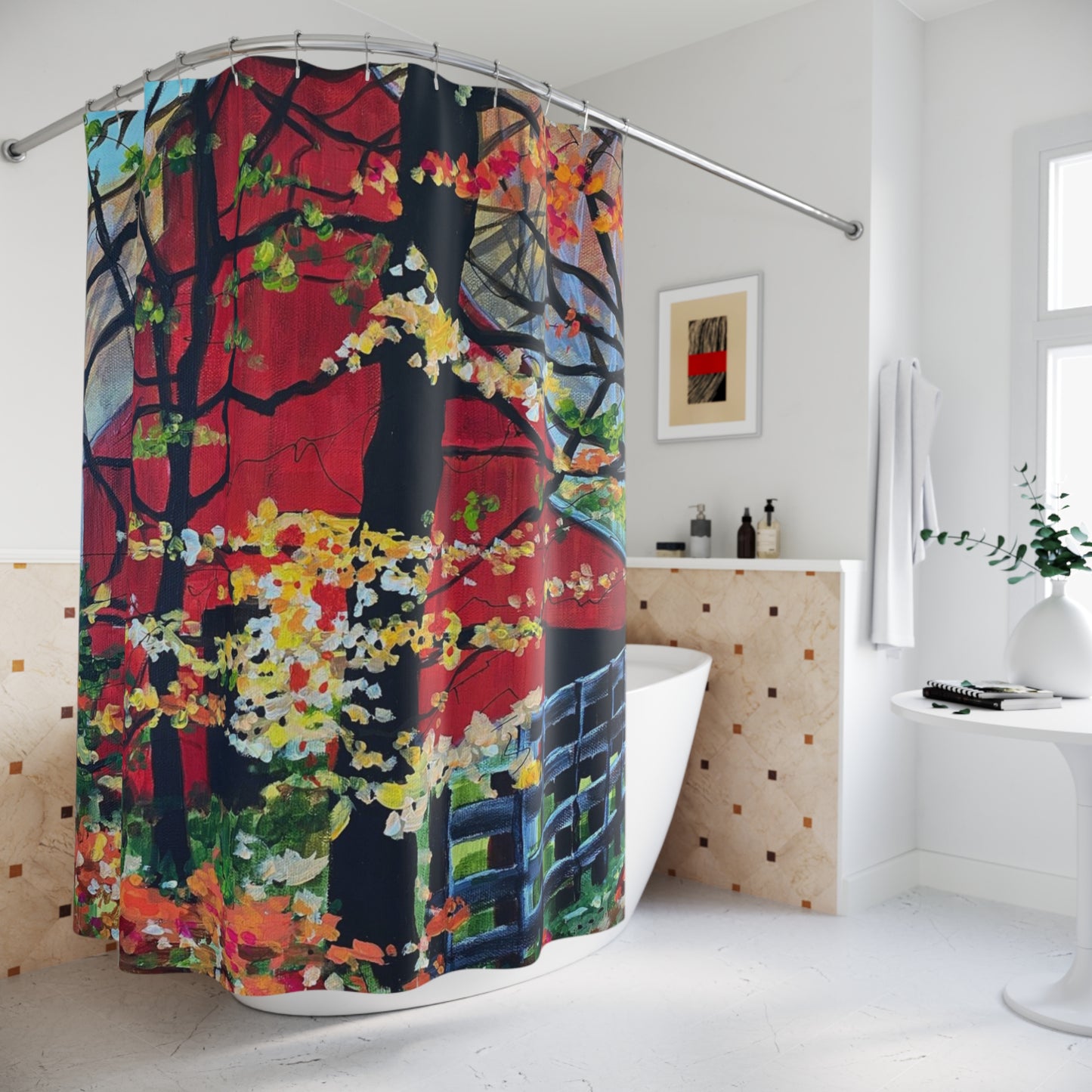 Barn In The Woods Shower Curtain