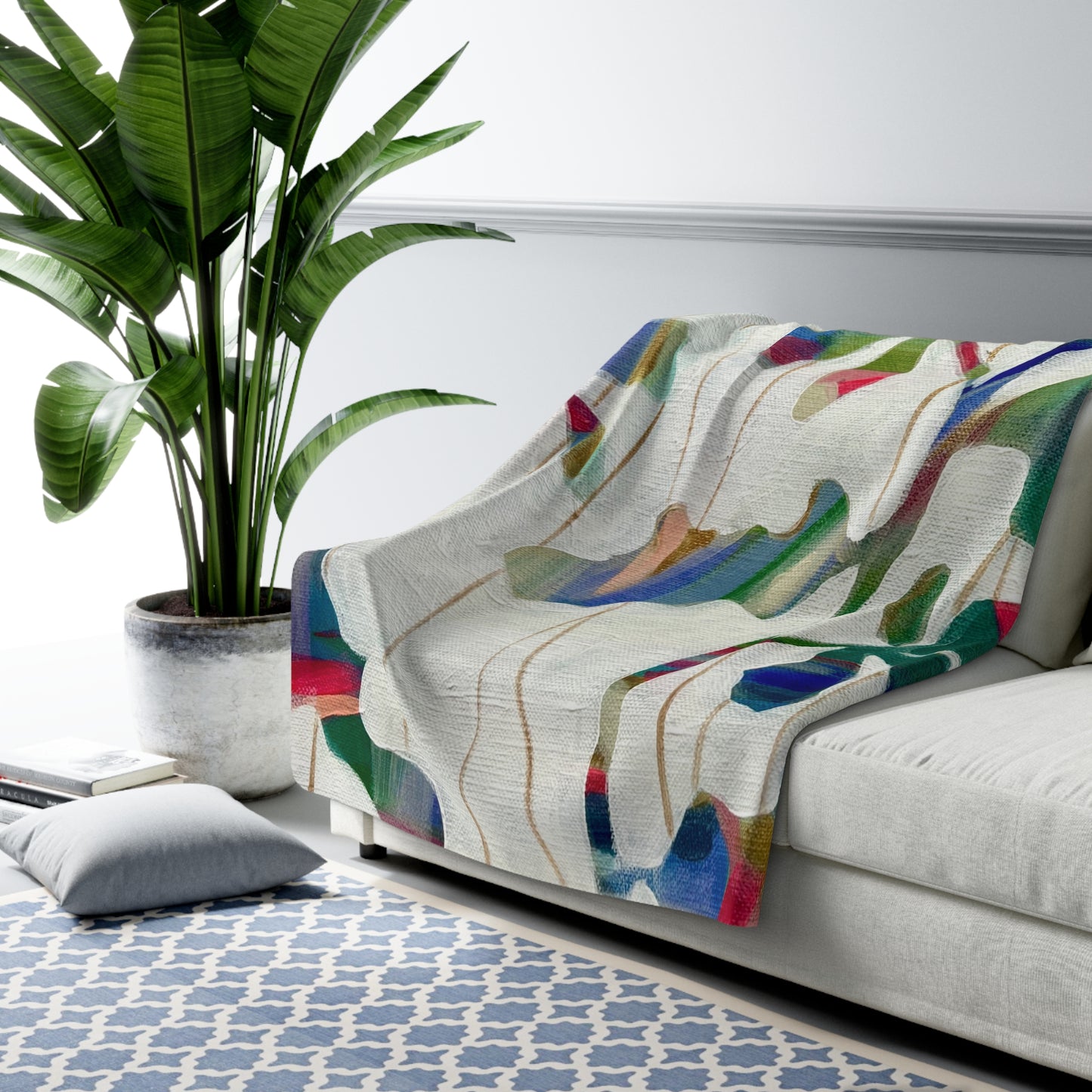 Groovy Leaves Sherpa Blanket