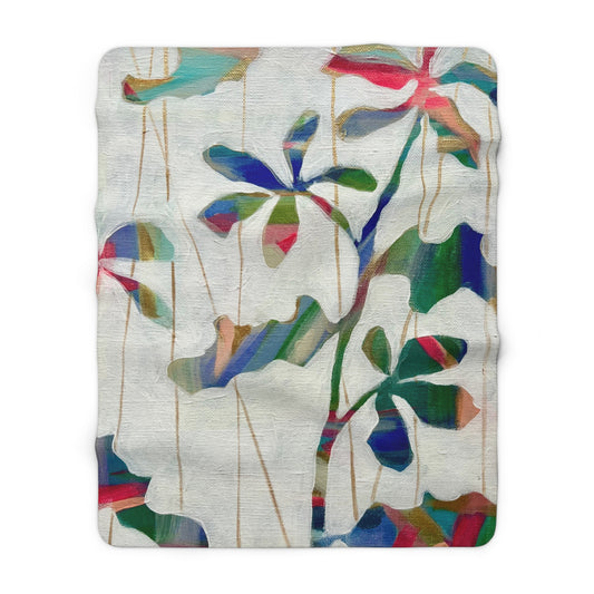 Groovy Leaves Sherpa Blanket