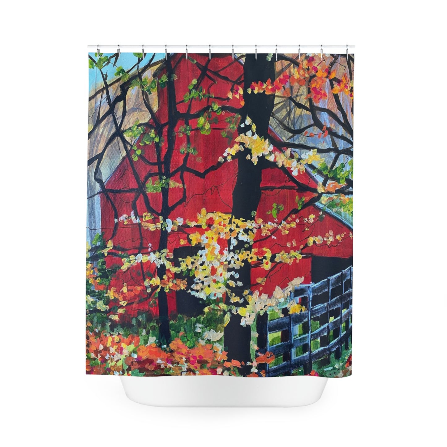 Barn In The Woods Shower Curtain